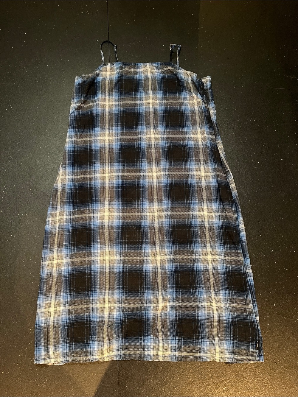 Vans Blue and Black Plaid Midi Dress